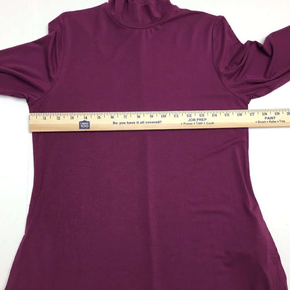 NEW Susan Graver Plum Purple Dress Cool Touch Mock Neck Swing Dress XXS - Picture 5 of 12